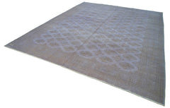 Persian Grey Classic Cotton Wool Handmade Area Rug 9'7'' x 12'3''