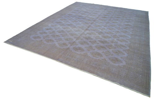 Persian Grey Classic Cotton Wool Handmade Area Rug 9'7'' x 12'3''