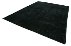 Persian Black Classic Cotton Wool Handmade Area Rug 9'5'' x 13'1''