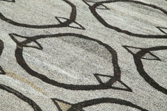 Scrap Grey Geometric Cotton Wool Handmade Area Rug 7'10'' x 10'1''