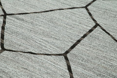 Scrap Grey Geometric Cotton Wool Handmade Area Rug 8'8'' x 12'8''