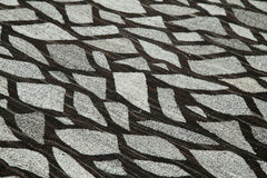 Scrap Grey Geometric Cotton Wool Handmade Area Rug 8'3'' x 10'5''