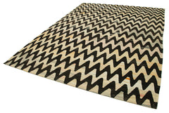 Handmade Area Rug – Neutral Beige Geometric Cotton Wool Rug 7'9''x10'6''