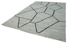 Handmade Area Rug - Geometric Wool Rug | Cotton Wool Carpet 8'8''x12'8''