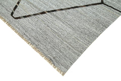 Handmade Area Rug - Geometric Wool Rug | Cotton Wool Carpet 8'8''x12'8''