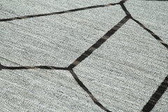 Handmade Area Rug - Geometric Wool Rug | Cotton Wool Carpet 8'8''x12'8''