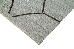 Scrap Grey Geometric Cotton Wool Handmade Area Rug 7'11'' x 10'8''