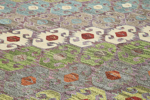 Scrap Black Geometric Cotton Wool Handmade Area Rug 10'4'' x 14'0''