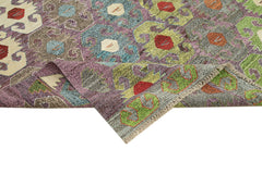 Scrap Black Geometric Cotton Wool Handmade Area Rug 10'4'' x 14'0''