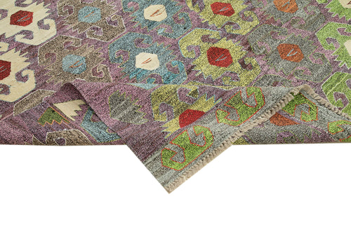 Scrap Black Geometric Cotton Wool Handmade Area Rug 10'4'' x 14'0''