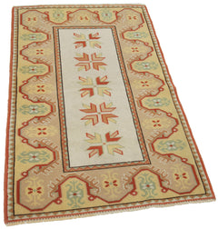 Tebriz Beige Classic Cotton Wool Handmade Area Rug 2'9'' x 4'4''