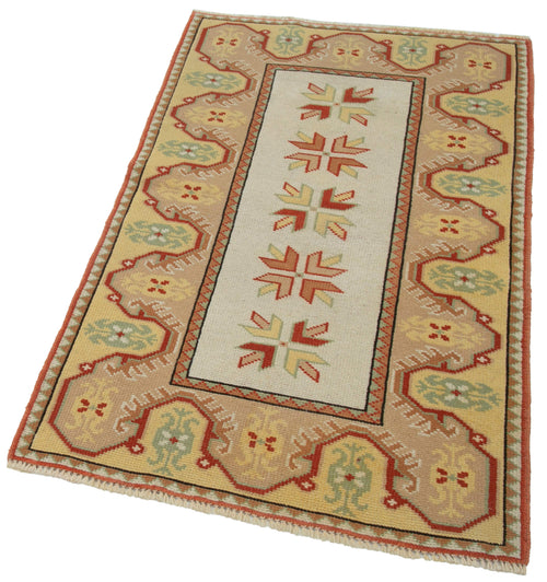 Tebriz Beige Classic Cotton Wool Handmade Area Rug 2'9'' x 4'4''