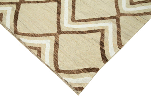 Handmade Area Rug – Yellow Geometric Cotton Wool Rug 8'2'' x 10'6''