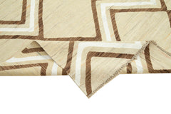 Handmade Area Rug – Yellow Geometric Cotton Wool Rug 8'2'' x 10'6''