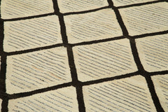 Handmade Area Rug – Durable Geometric Cotton Wool Rug 8'x10' Beige Floor Covering