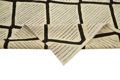 Handmade Area Rug – Durable Geometric Cotton Wool Rug 8'x10' Beige Floor Covering