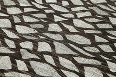 Handmade Area Rug - Grey Geometric Cotton Wool Vintage Handwoven Carpet 8'1"x10'1"