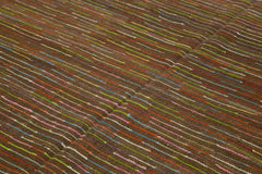 Handmade Area Rug - Blue Geometric Turkish Wool Carpet 8'4''x11'10'' Classic Home Decor