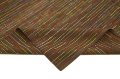 Handmade Area Rug - Blue Geometric Turkish Wool Carpet 8'4''x11'10'' Classic Home Decor