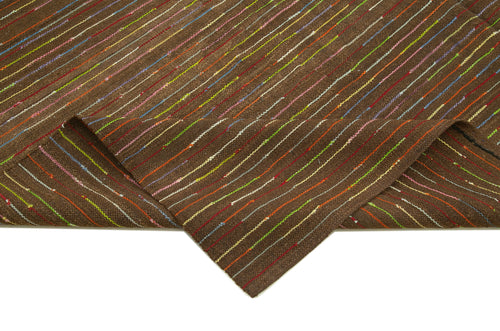 Handmade Area Rug - Blue Geometric Turkish Wool Carpet 8'4''x11'10'' Classic Home Decor