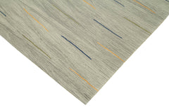 Scrap Yellow Geometric Cotton Wool Handmade Area Rug 5'10'' x 8'0''