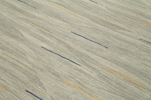 Scrap Yellow Geometric Cotton Wool Handmade Area Rug 5'10'' x 8'0''