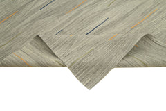 Scrap Yellow Geometric Cotton Wool Handmade Area Rug 5'10'' x 8'0''