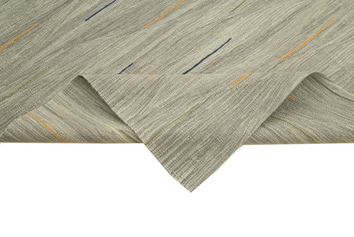 Scrap Yellow Geometric Cotton Wool Handmade Area Rug 5'10'' x 8'0''