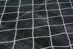 Carpet Black Geometric Cotton Wool Handmade Area Rug 10'1'' x 14'3''