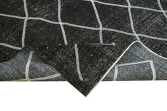 Carpet Black Geometric Cotton Wool Handmade Area Rug 10'1'' x 14'3''