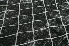 Geometric Carpet Black Geometric Cotton Wool Handmade Area Rug 9'11'' x 12'1''