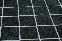 Geometric Carpet Black Geometric Cotton Wool Handmade Area Rug 9'11'' x 12'10''