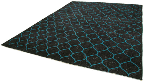 Geometric Carpet Black Geometric Cotton Wool Handmade Area Rug 10'3'' x 13'4''