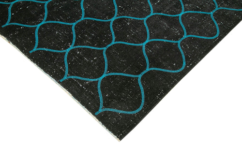 Geometric Carpet Black Geometric Cotton Wool Handmade Area Rug 10'3'' x 13'4''