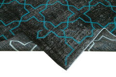 Geometric Carpet Black Geometric Cotton Wool Handmade Area Rug 9'9'' x 13'0''