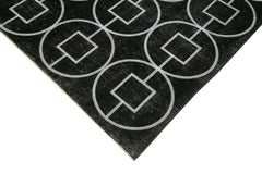 Geometric Carpet Black Geometric Cotton Wool Handmade Area Rug 10'0'' x 13'4''