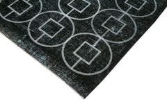 Geometric Carpet Black Geometric Cotton Wool Handmade Area Rug 9'11'' x 12'4''