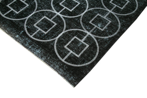 Geometric Carpet Black Geometric Cotton Wool Handmade Area Rug 9'11'' x 12'4''