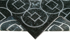 Geometric Carpet Black Geometric Cotton Wool Handmade Area Rug 9'11'' x 12'4''