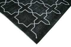 Geometric Carpet Black Geometric Cotton Wool Handmade Area Rug 9'5'' x 13'0''