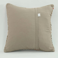 Wool Decorative Pillow – Handwoven Beige Ethnic Cushion Cover 1.6x1.6 with Zipper