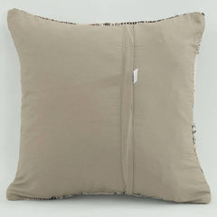 Wool Decorative Pillow | Beige Ethnic Pillow Case 1'6'' x 1'6'' Zipper Cover