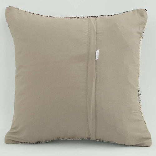 Wool Decorative Pillow | Beige Ethnic Pillow Case 1'6'' x 1'6'' Zipper Cover
