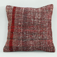 Emel Red Ethnic Wool Decorative Pillow Case 1'8'' x 1'8''