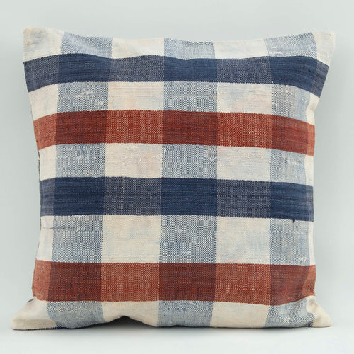 Wool Decorative Pillow - Emel Navy Ethnic Cushion Cover 18x18 with Zipper