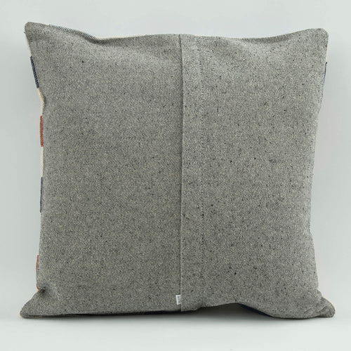 Wool Decorative Pillow - Emel Navy Ethnic Cushion Cover 18x18 with Zipper