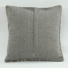 Wool Decorative Pillow - Emel Brown Ethnic Handmade Zipper Pillow Case 18x18