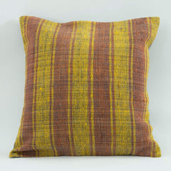 Wool Decorative Pillow - Emel Yellow Ethnic Pillow Case 18x18 Zipped Cover