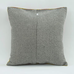 Wool Decorative Pillow - Emel Yellow Ethnic Pillow Case 18x18 Zipped Cover