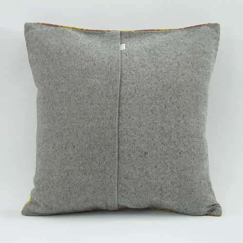 Wool Decorative Pillow - Emel Yellow Ethnic Pillow Case 18x18 Zipped Cover